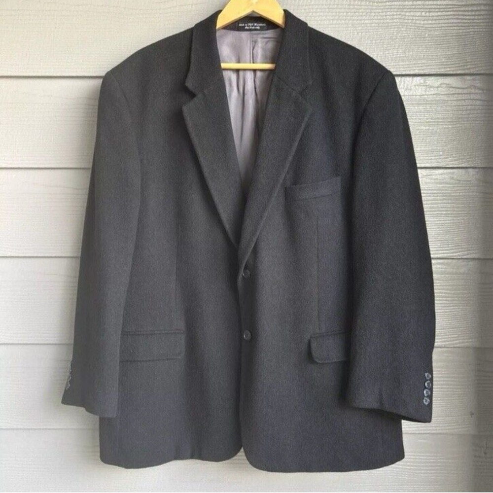 Club Room Mens Camel‎ Hair Blazer Size 48R Black Old Money Sport Coat Business